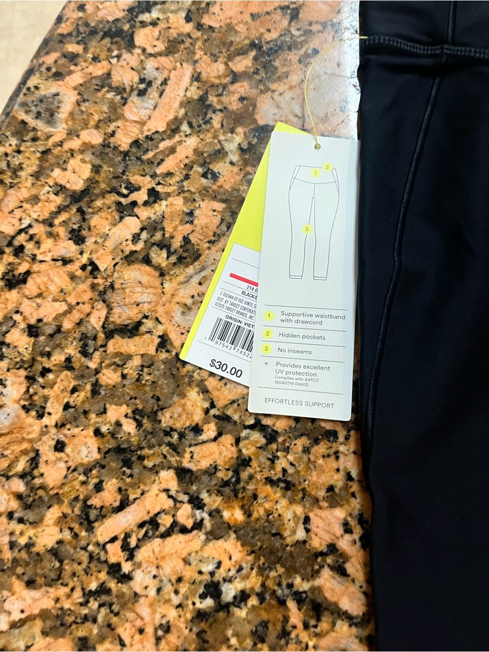 All in motion workout/gym black leggings,High rise.Medium - Picture 4 of 4